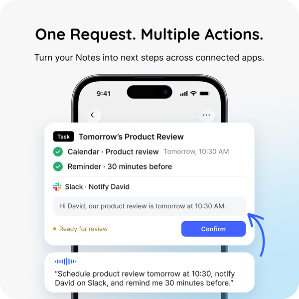 SpeakON Agent: one request, multiple actions
