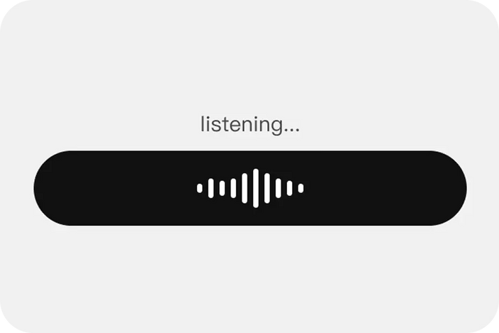SpeakON listening to a voice note