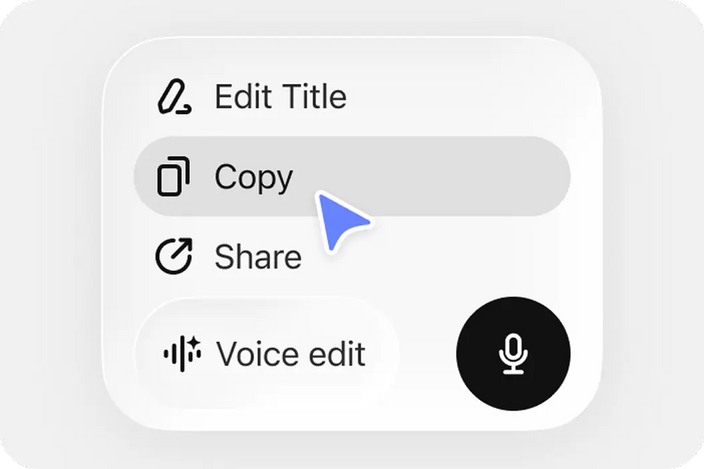 SpeakON note actions menu