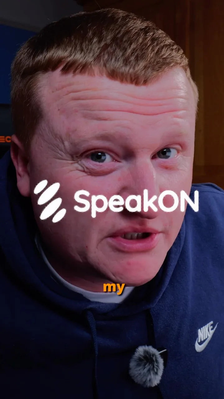 GingerJase demonstrating SpeakON in the linked Instagram video.